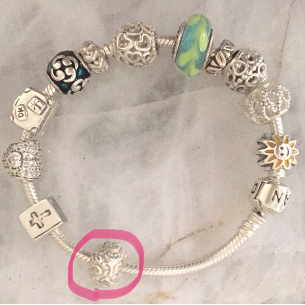 Pandora Silver swirl CHARM ONLY